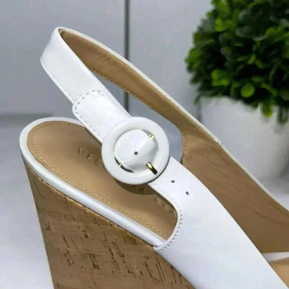 Veronica Beard SZ 11 White Dalí Peep toe Wedges Platform - Picture 9 of 10